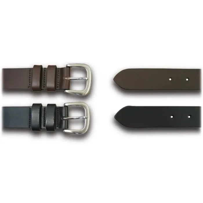 Taurus 35mm Leather Belt Double Leather Loops Brown