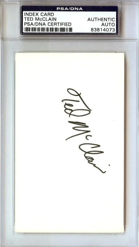 Ted McClain Autographed 3×5 Index Card Carolina Cougars PSA/DNA #83814073