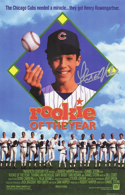 Thomas Ian Nicholas Signed Rookie Of The Year 11×17 Movie Poster