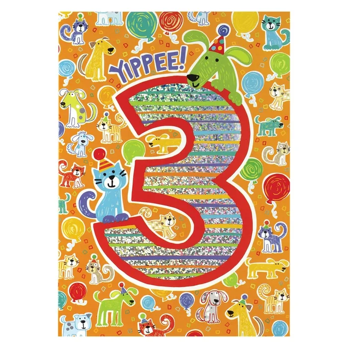 Three Year Old Birthday Card