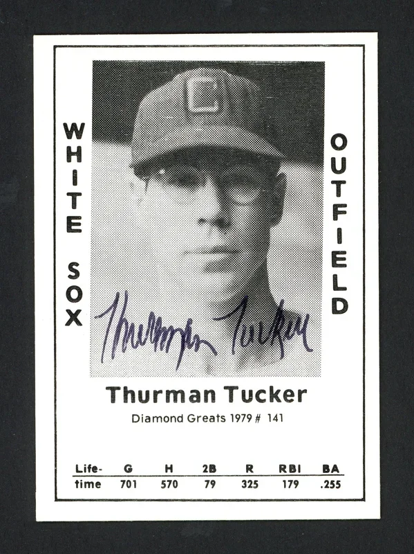 Thurman Tucker Autographed 1979 Diamond Greats Card #141 Chicago White Sox SKU #165630