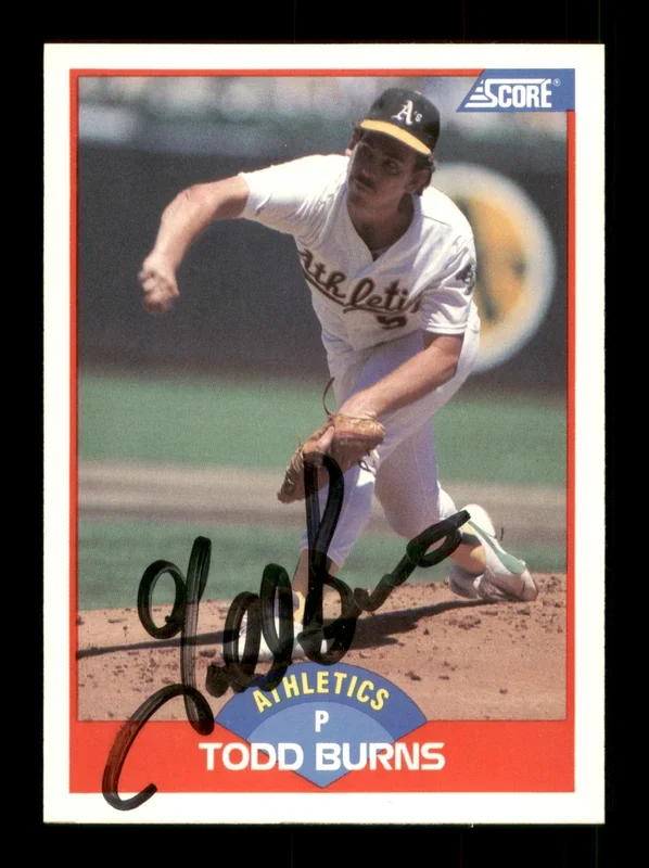 Todd Burns Autographed 1989 Score Card #465 Oakland A’s SKU #188258