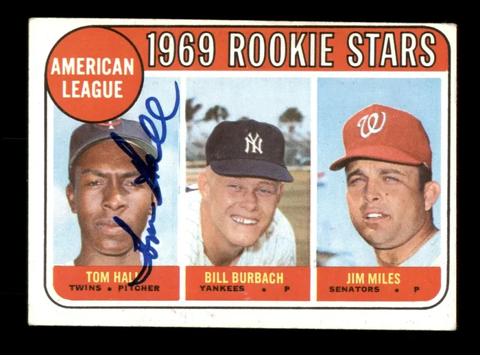 Tom Hall Autographed 1969 Topps Rookie Card #658 Minnesota Twins SKU #204155