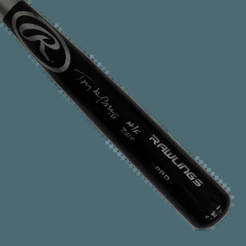 Tony LaRussa Autographed w/ HOF14 Rawlings Baseball Bat Black (JSA)
