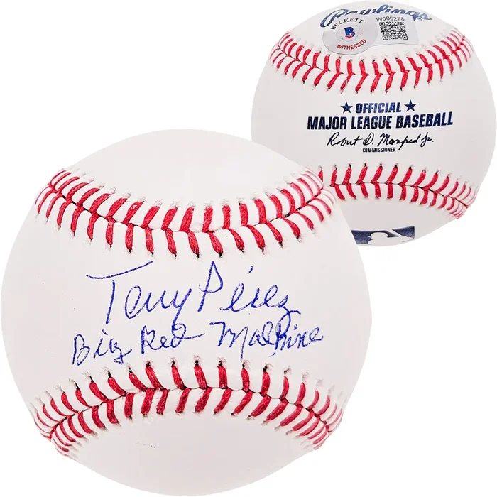 Tony Perez Autographed Official MLB Baseball Cincinnati Reds “Big Red Machine” Beckett BAS Witness Stock #209353