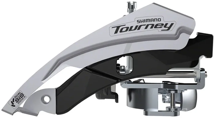 Tourney FD-TY601-L3 Front Derailleur – 6/7/8-Speed Triple Top Swing Dual Pull 31.8/34.9mm 63-66° Chainstay Angle 20t Cap.