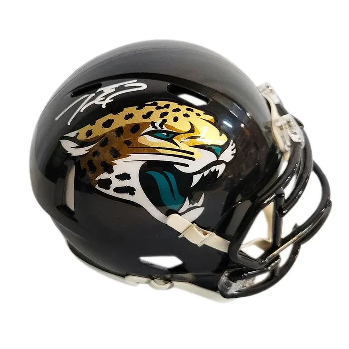 Travis Etienne Signed Jacksonville Jaguars Speed Mini Replica Football Helmet (JSA)