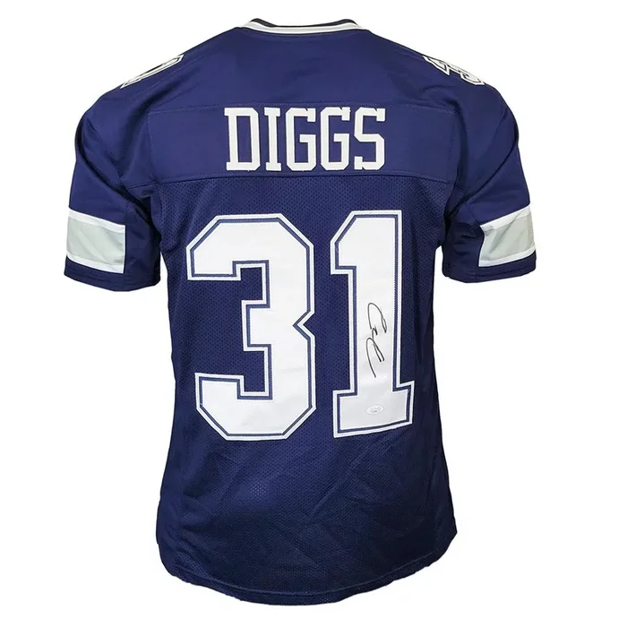 Trevon Diggs Signed Dallas Navy Rookie Number Football Jersey (JSA)