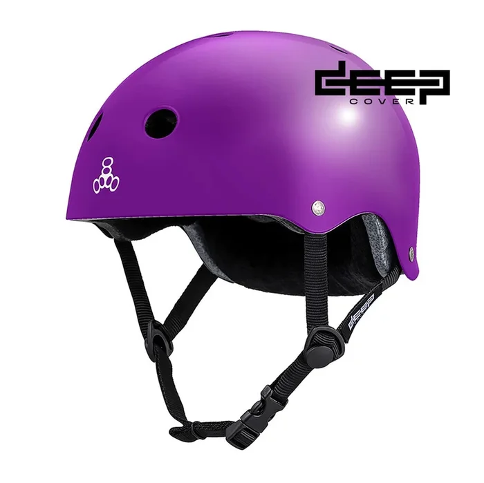 Triple 8 Deep Cover Skate Helmet Purple Gloss