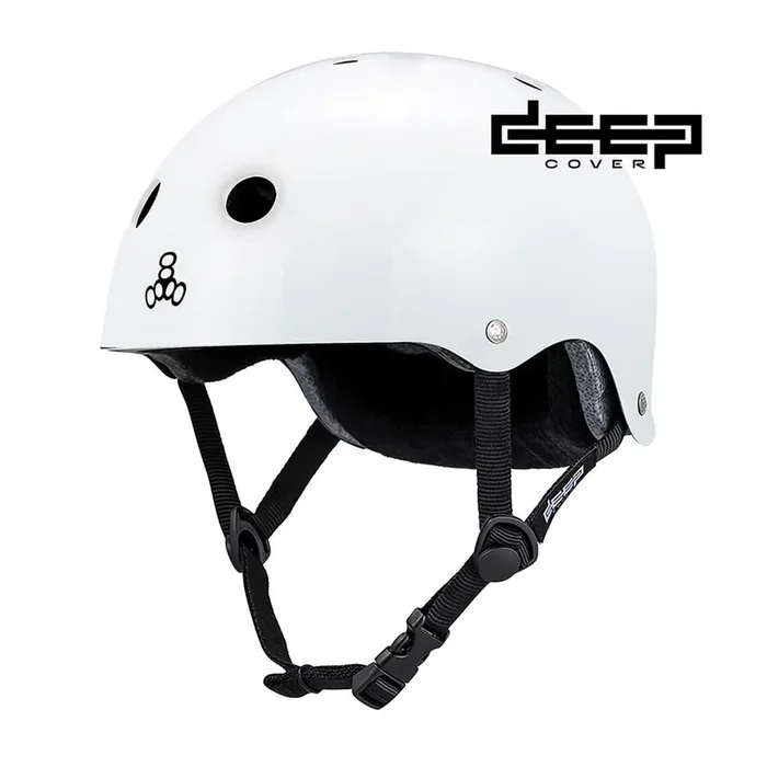 Triple 8 Deep Cover Skate Helmet White Gloss