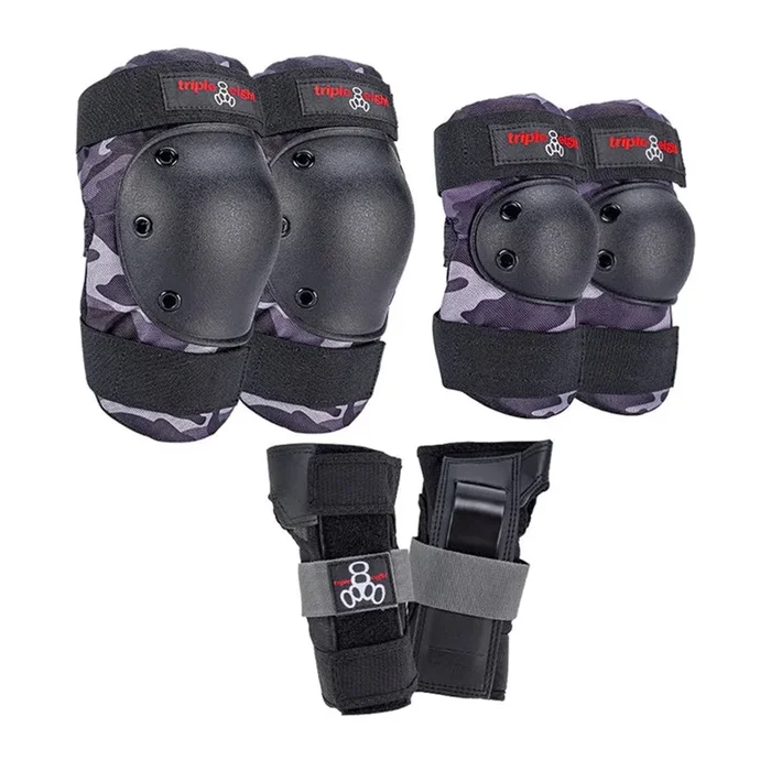 Triple 8 Saver Series Tri Pack Junior Charcoal Camo Pad Set