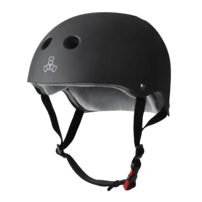 Triple 8 THE Certified Sweatsaver Skate Helmet Matte Black Rubber