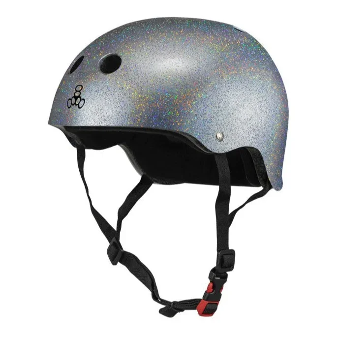 Triple 8 THE Certified Sweatsaver Skate Helmet Silver Glitter