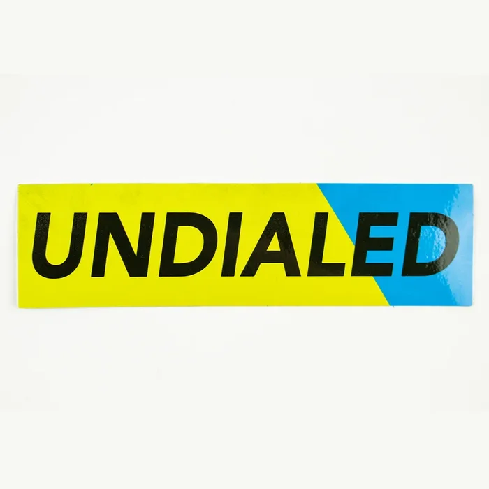 Undialed Boxed Sticker – Yellow and Blue