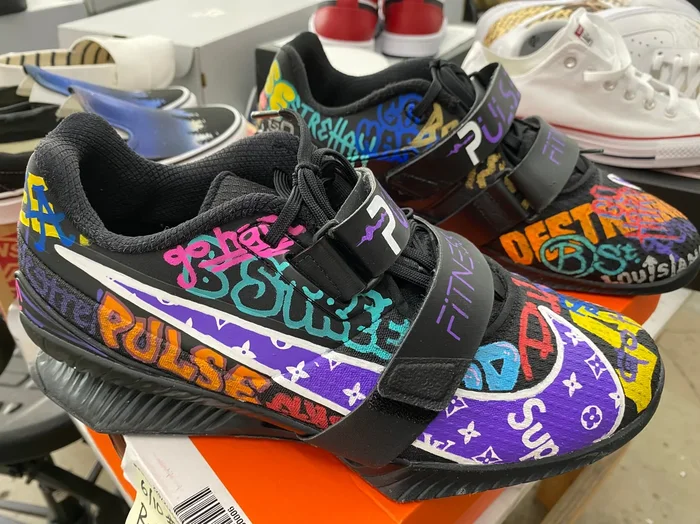 US Men’s size 11.5 Nike Romaleos 4 – Weightlifting Shoes – Pulse Fitness Theme – Custom Order – Invoice 2