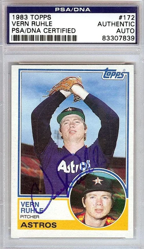 Vern Ruhle Autographed 1983 Topps Card #172 Houston Astros PSA/DNA #83307839