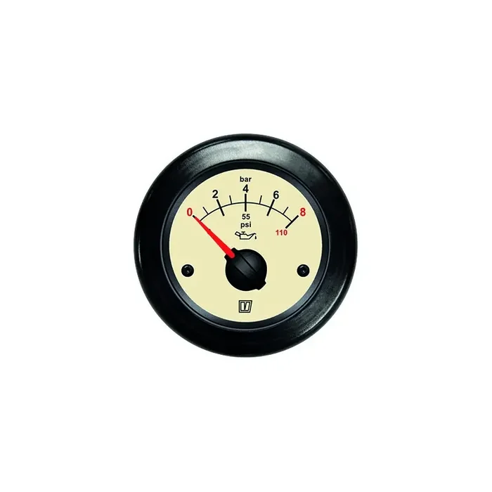 VETUS Oil Pressure Gauge Cream 12/24V 52mm Cream