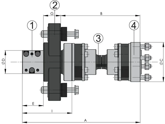 VETUS Type 6 Constant Velocity Joint 30 60mm Shaft 12.7cm Flange