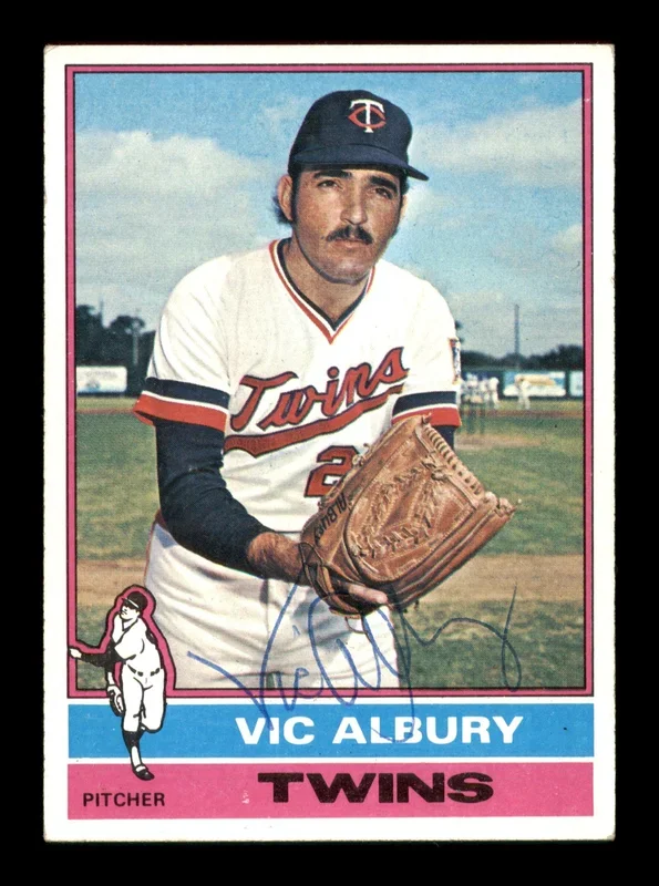 Vic Albury Autographed 1976 Topps Card #336 Minnesota Twins SKU #204868