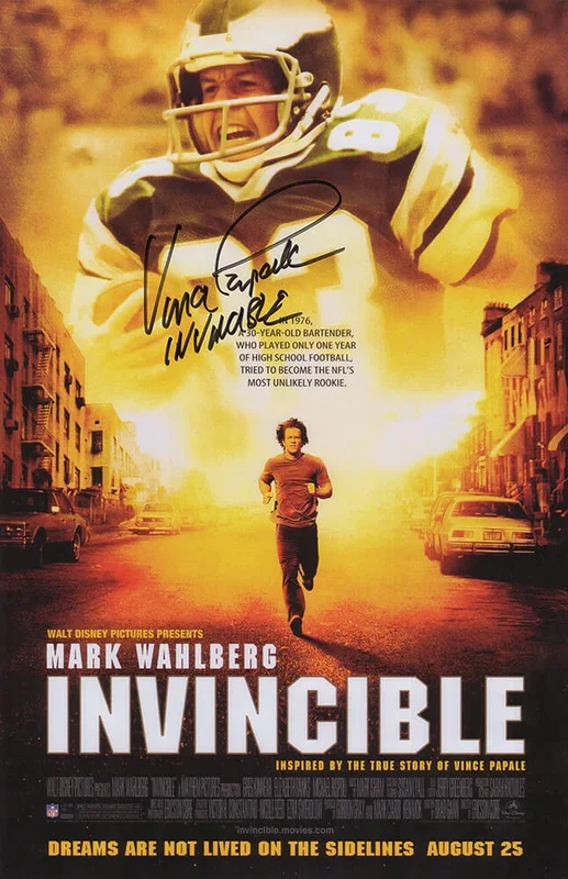 Vince Papale Signed Invincible 11×17 Movie Poster w/Invincible