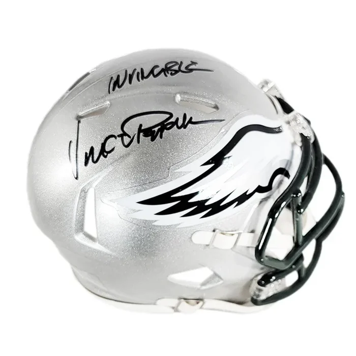 Vince Papale Signed Invincible Inscription Philadelphia Eagles Flash Speed Mini Football Helmet (JSA)