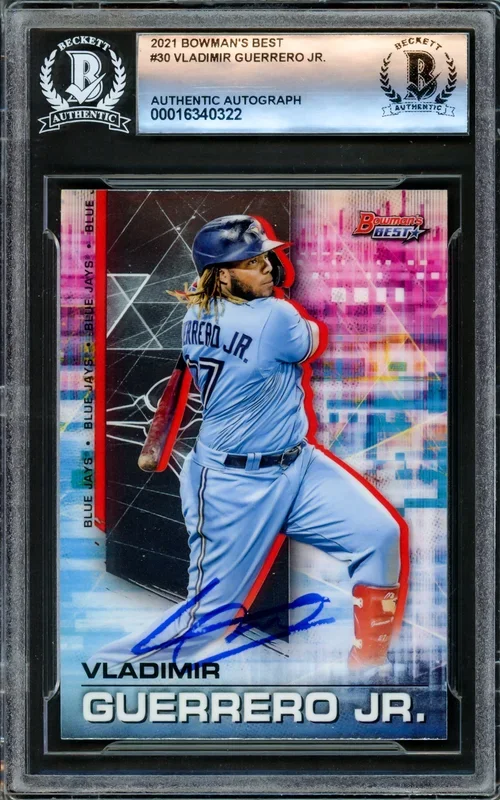 Vladimir Guerrero Jr. Autographed 2021 Bowman’s Best Card #30 Toronto Blue Jays Beckett BAS #16340322
