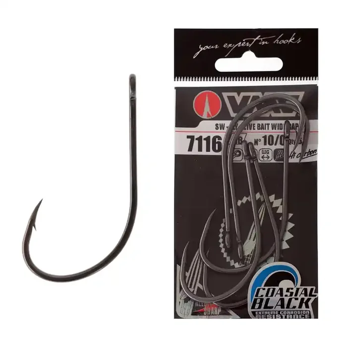 VMC Light Gauge Game Hook 2X Strong Wide Gap 10/0 Qty 6