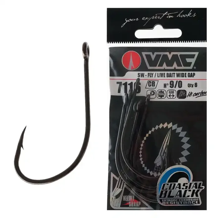 VMC Light Gauge Octopus 2X Strong Wide Gap Hook 9/0 Qty 6
