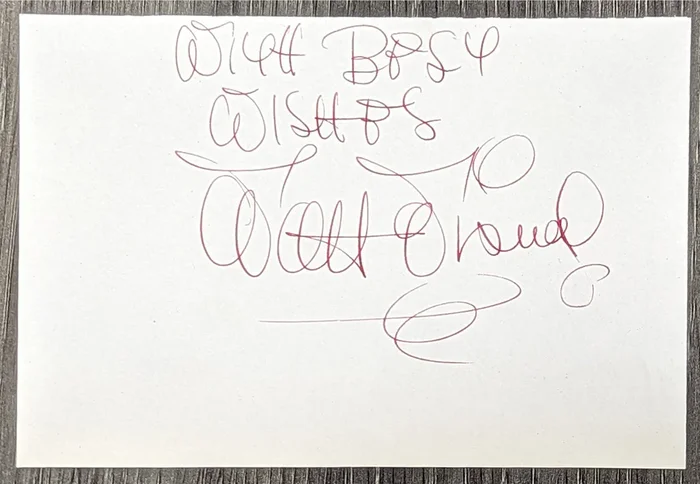 Walt Disney “With Best Wishes” Authentic Signed 4.5×6.5 Cut JSA #XX07289
