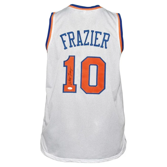 Walt Frazier Signed New York Pro White Basketball Jersey (JSA)