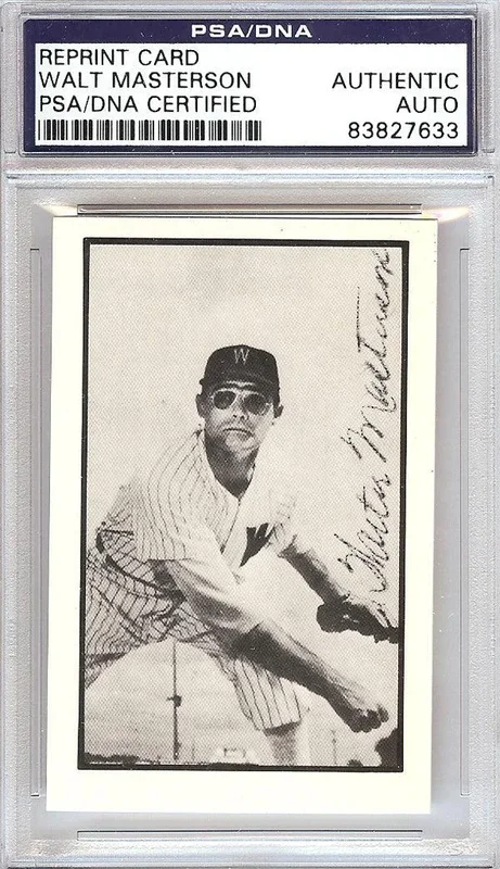 Walt Masterson Autographed 1953 Bowman Reprint Card #9 Washington Senators PSA/DNA #83827633