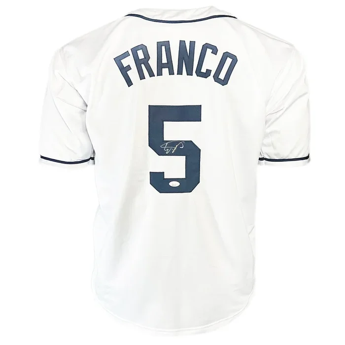 Wander Franco Signed Tampa Bay White Baseball Jersey (JSA)