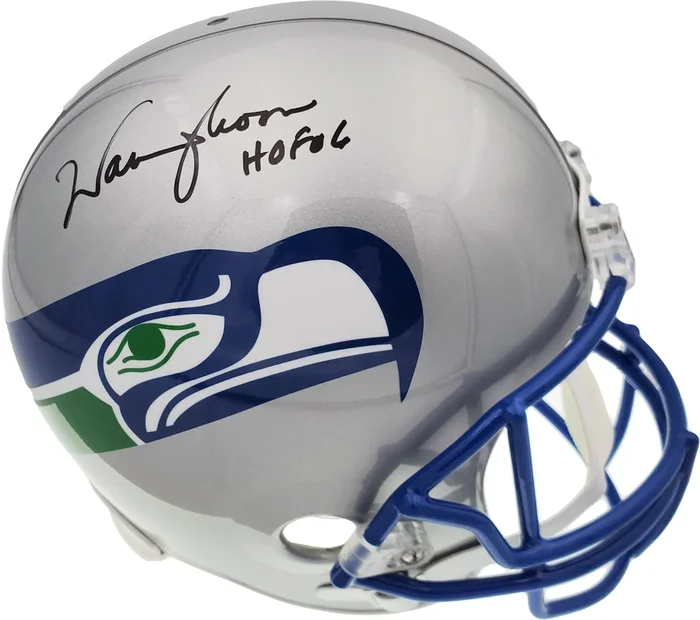 Warren Moon Autographed Seattle Seahawks Full Size Gray Replica Throwback Helmet “HOF 06” MCS Holo Stock #187028