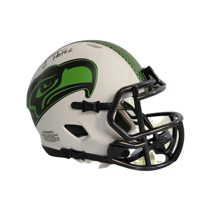 Warren Moon Signed HOF 06 Inscription Seattle Seahawks Lunar Eclipse Speed Mini Replica Football Helmet (JSA)