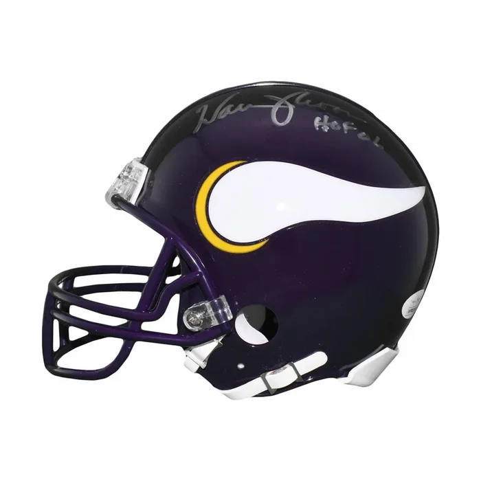 Warren Moon Signed HOF 06 Minnesota Vikings Mini Football Helmet (JSA)