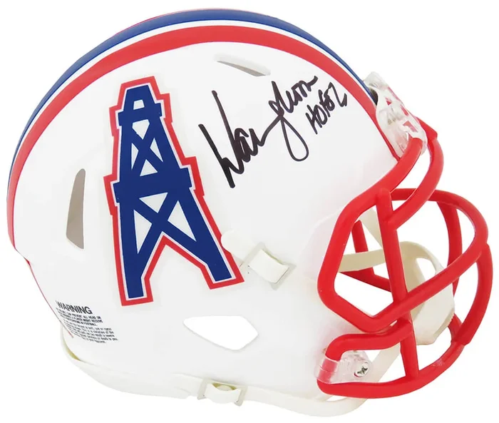 Warren Moon Signed Houston Oilers Throwback Riddell Speed Mini Helmet w/HOF’06
