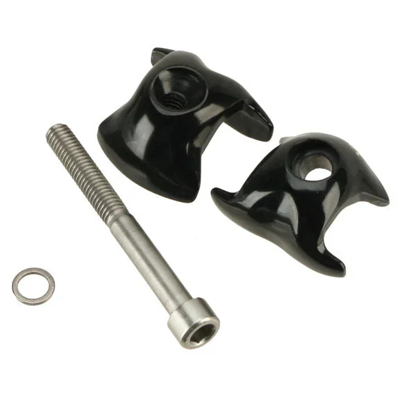 WCS 1-Bolt Seatpost Saddle Rail Clamp – Outer Plates For Alloy Posts 7 x 9.6mm Rails BLK