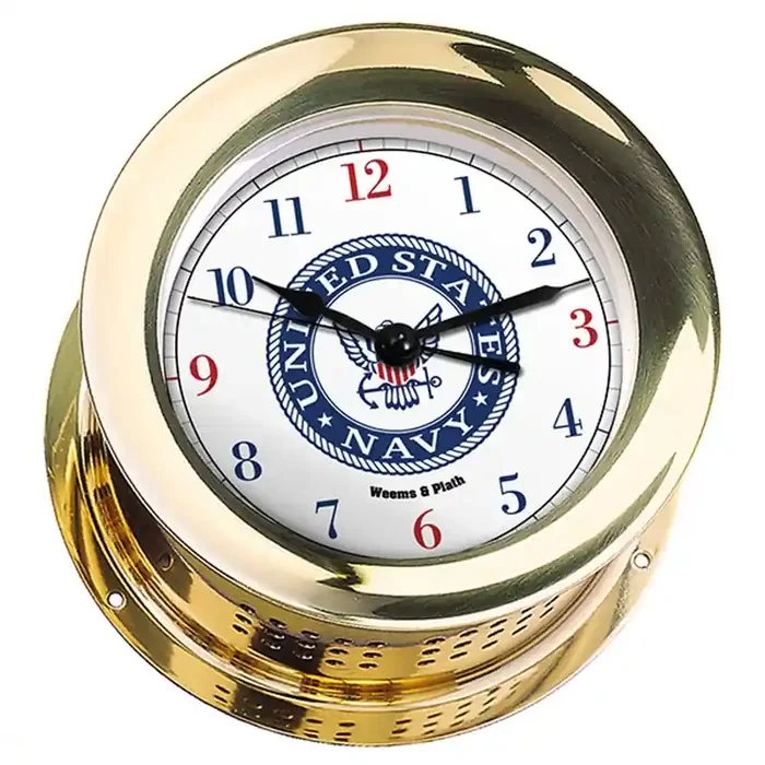 Weems & Plath U.S. Navy Atlantis Quartz Clock 9 Emblem