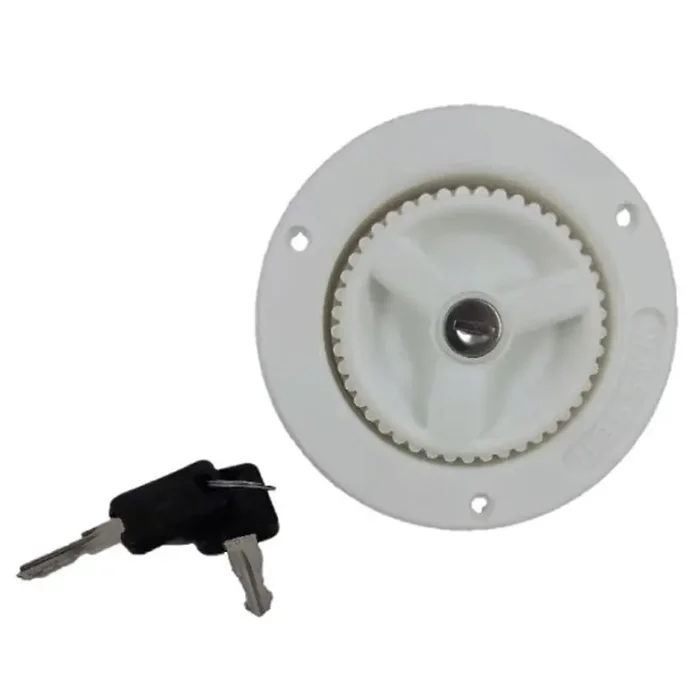 White Locking Water Filler – Round Cap 40mm