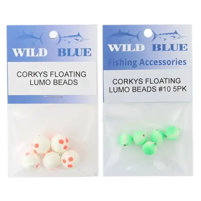 Wild Blue Tackle Corkeys Floating Beads Lumo