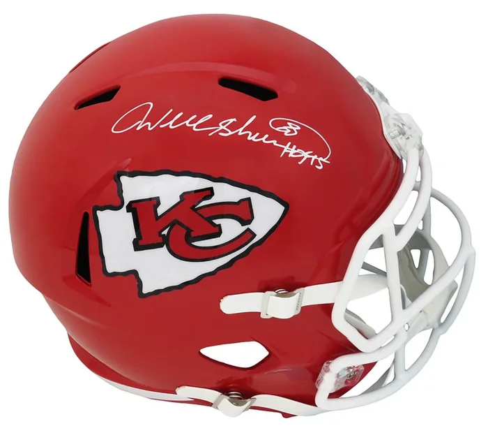 Will Shields Signed Kansas City Chiefs Riddell Full Size Speed Replica Helmet w/HOF’15