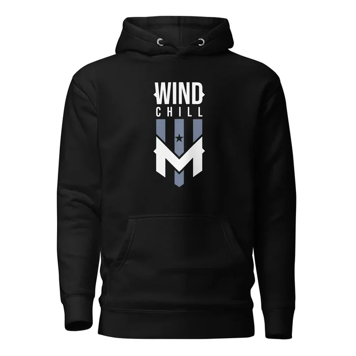 Wind Chill Black Stacked Logo Hooded Sweatshirt
