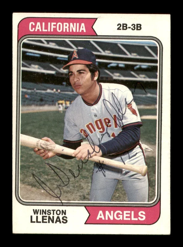 Winston Llenas Autographed 1974 Topps Card #467 California Angels SKU #204372