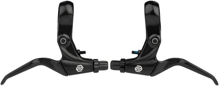 XL-378 Brake Lever Set – Long Pull 2-Finger Tooled Reach Adjust For Linear Pull Brakes BLK