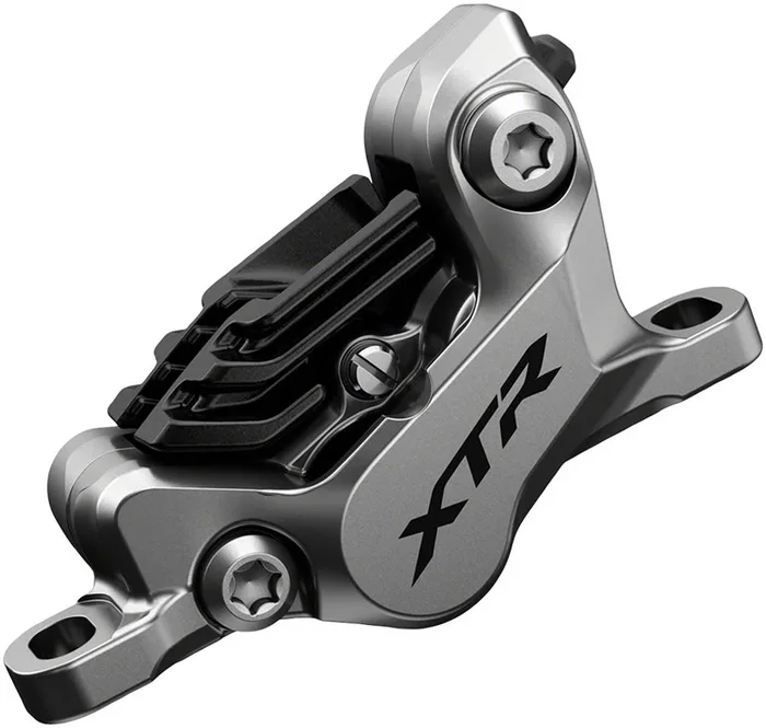 XTR BR-M9120 Disc Brake Caliper – Front Rear Post Mount 4-Piston Includes Finned Metallic Pads