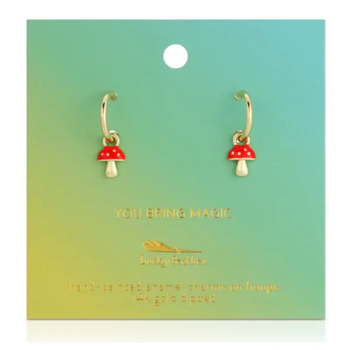You Bring Magic – Mushroom Hoop Earrings