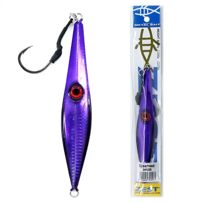 Zest Spearhead Jig 200g 195mm – Rigged Purple